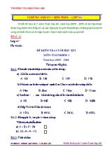 10 Đề kiểm tra cuối học kì I Toán lớp 3 - Năm học 2015-2016 - Trường Tiểu học Phú Lâm